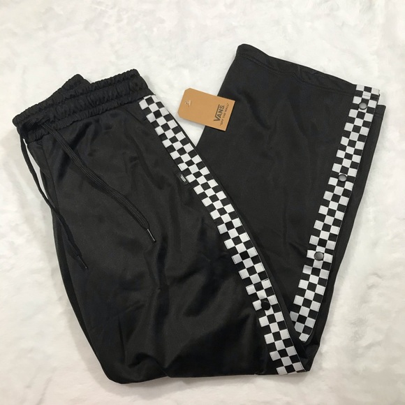 NWT VANS checkerboard track pant black white side - Picture 5 of 8